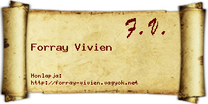 Forray Vivien névjegykártya